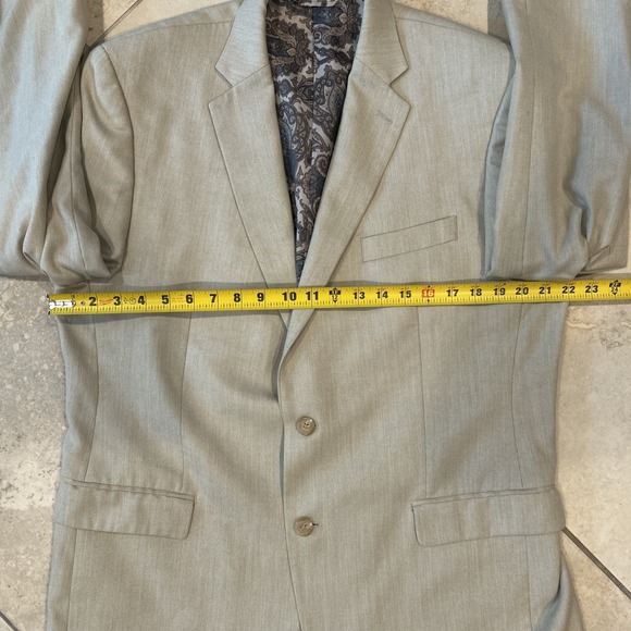 Lauren Ralph Lauren Blazer Men's 43R Beige Paisley Lined Jacket Polyester Rayon - Picture 7 of 11